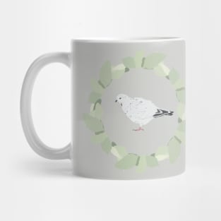 White Pigeon in Leaf Circle Mug